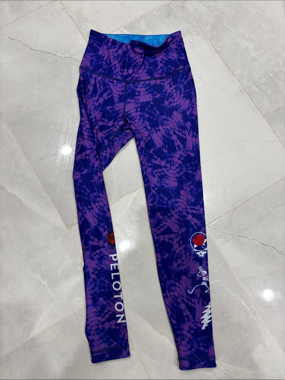 Peloton Purple Tie-Dye Graphic Performance Leggings